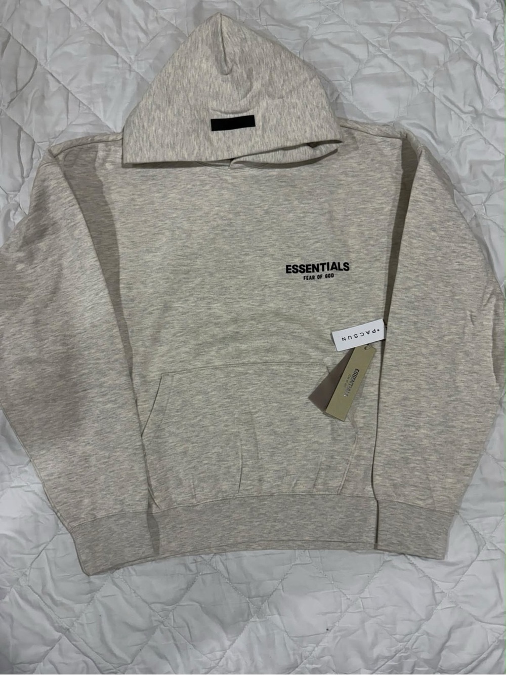 Essentials Light Heather Beige Pullover Hoodie